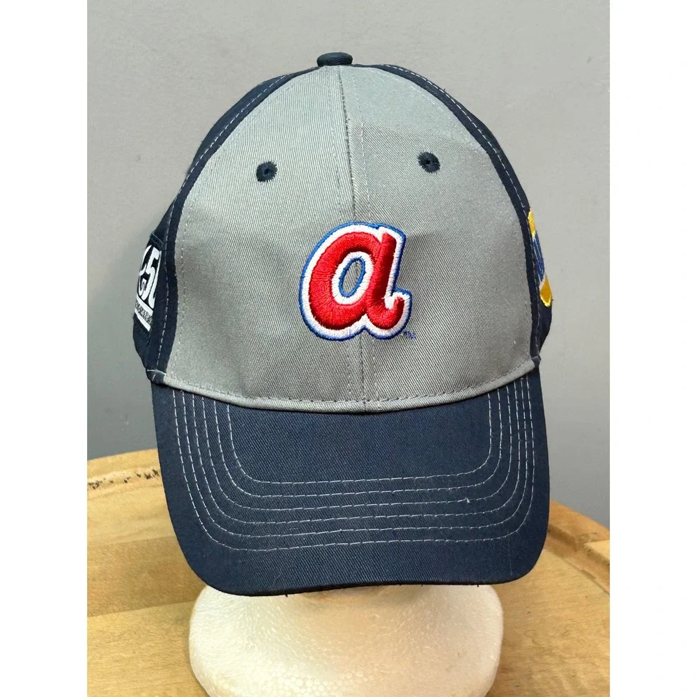 Head To Toe Hat Mens OS Navy Grey Atlanta Braves NAPA 50th Anniversary Logo Cap